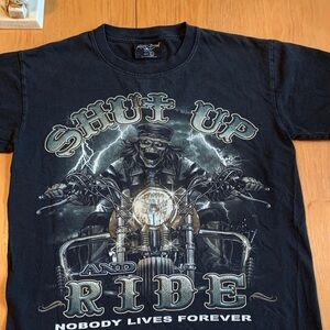 Rook Mang Black 'Shut Up and Ride' Graphic Tee